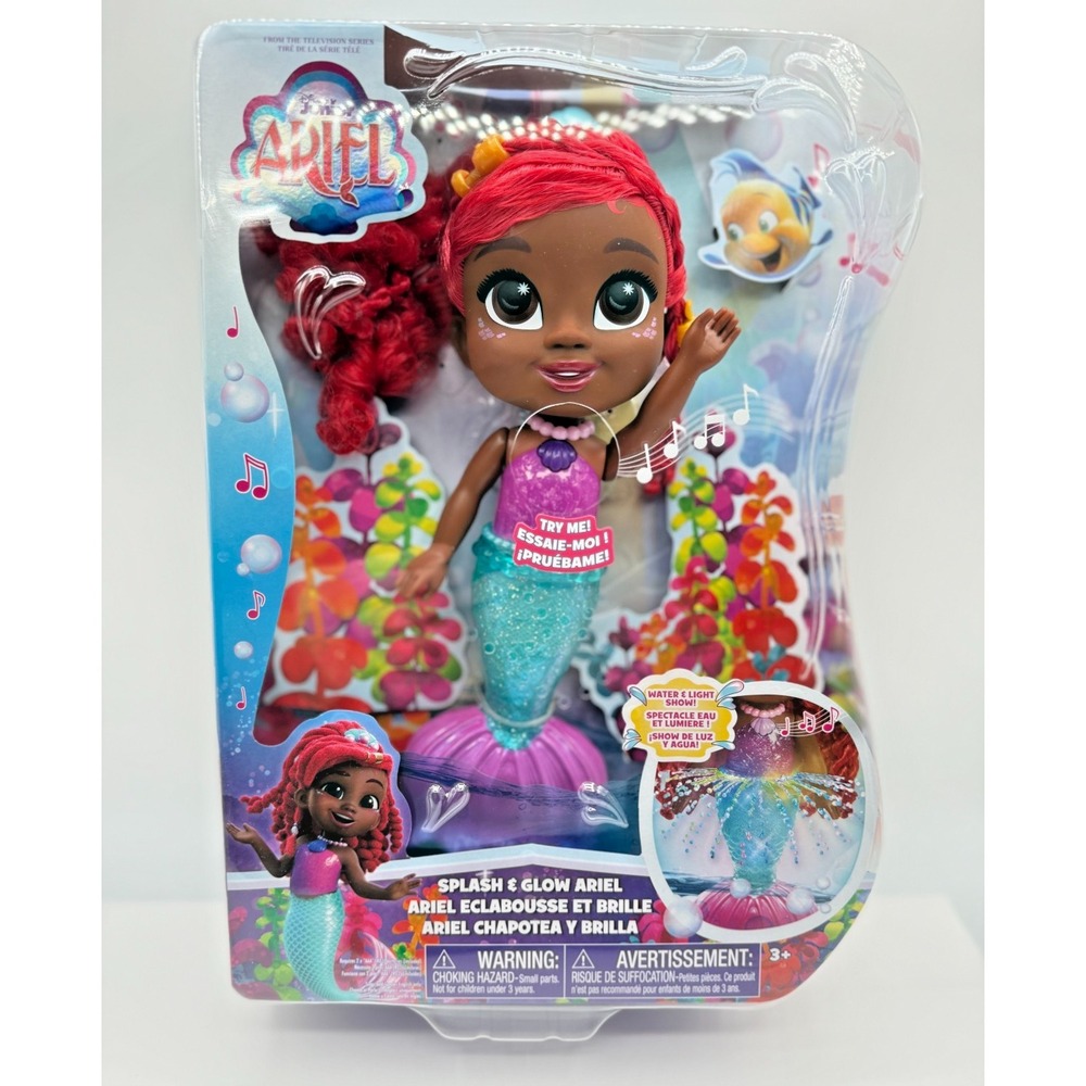 Disney Junior Splash Glow Ariel Doll Light Up Mermaid Bath Toy NEW IN BOX